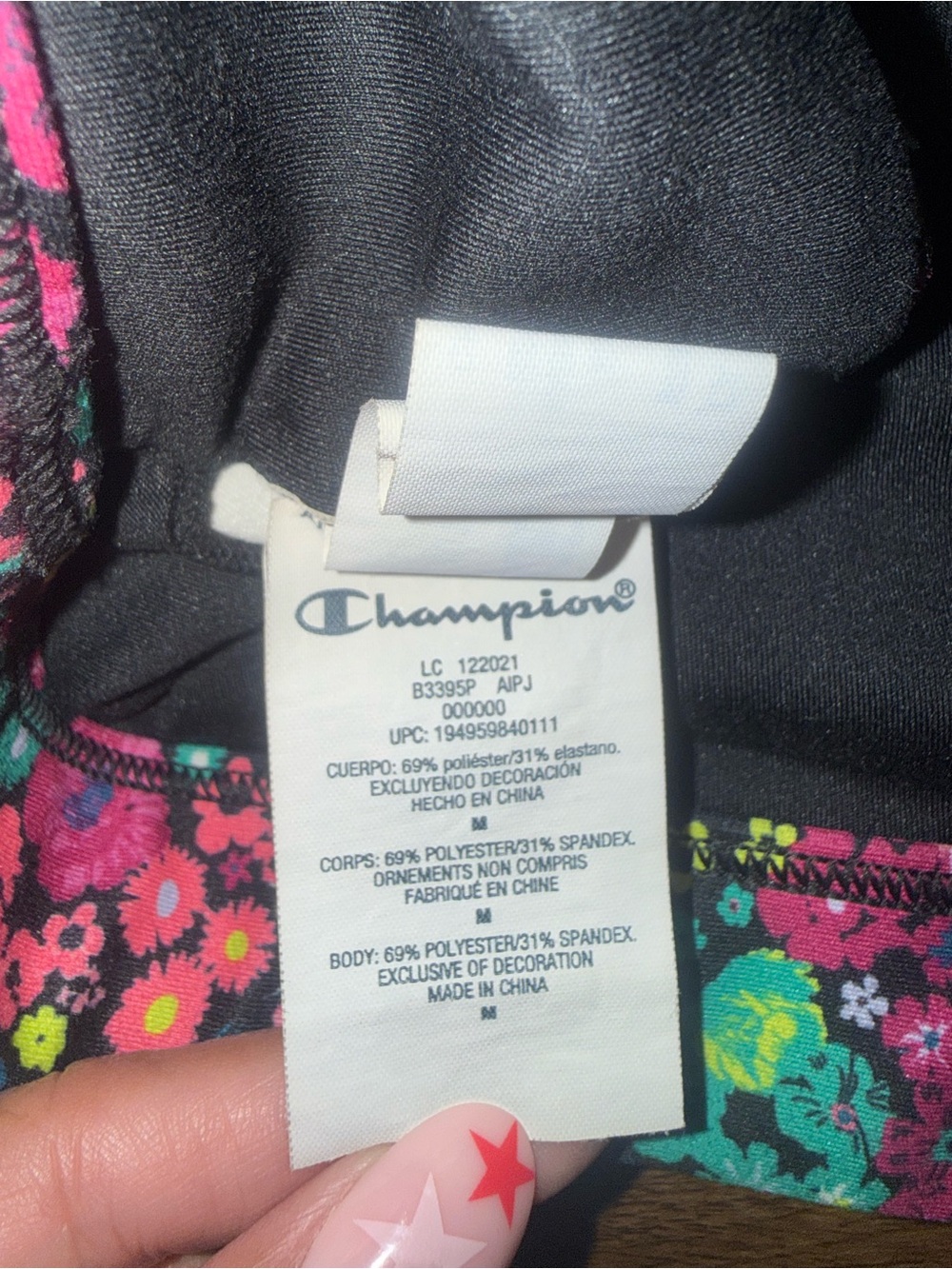 Champion Floral Cutout Sports Bra Size Medium - Picture 5 of 9